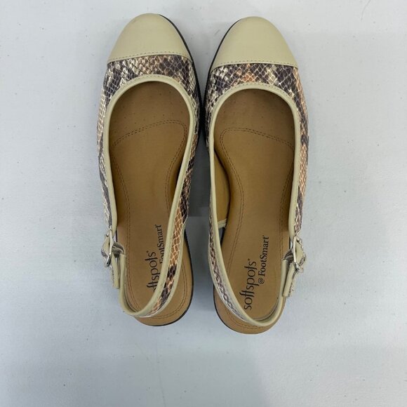 Softspots @ Footsmart Slingback Snake Skin Cap Toe Wedge Shoes Womens size 7.5 M - Picture 4 of 9
